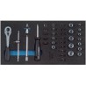 Assortiment d'outils pour servante CT1/3 clé a douille 1/4, Argent Gedore