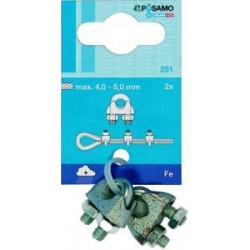 Clips cables métalliques acier-Galv. 3mm a 2Stck. (Par 10)