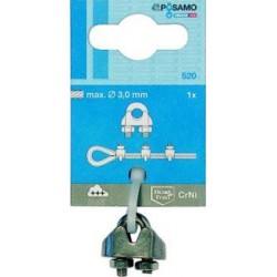 Clips cables métalliques inoxydable 3mm a 1unités (Par 10)