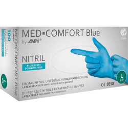 Gants à usage unique en nitrile. MED COMFORT BLUE. non poudré. Taille 2XL