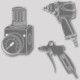 Pistolet pulvérisateur Buse droite. 1l. Plastique blanc. 2-6bars. Prise NW7.2 RIEGLER.