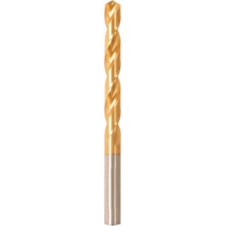 Foret hélicoïdal avec queue cylindrique, en acier à coupe rapide, type N, DIN 338, surface avec revêtement TiN, Ø h8 : 4,10 mm, Long. totale 75 mm