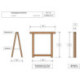 Chevalet pliable en bois 75x75cm. pliable. Universel