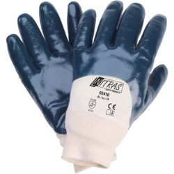 Gant en nitrile.bleu. Poignet partiellement enduit. Taille 10