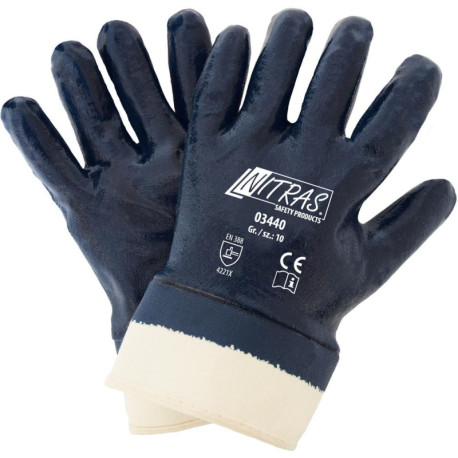 Gant en nitrile.bleu. Manchette.entièrement revêtue. Taille 9