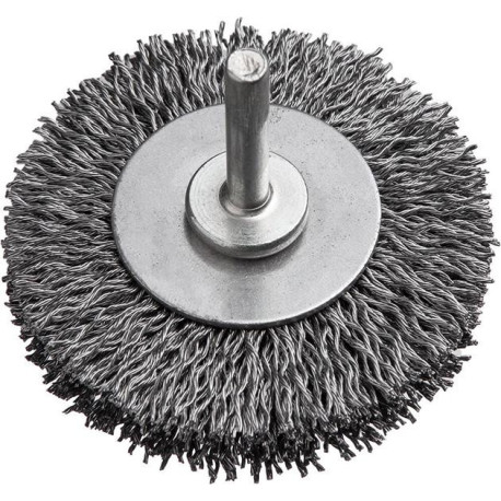 Brosse ronde sur tige Xtreme Ø70 x 18 x 0.3 mm fil d'acier ondulé Osborn
