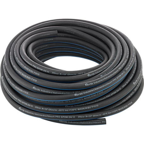 Tuyau industriel et polyvalent PRO. EPDM. noir/bleu. 25x5.0mm. 40m FORTIS (Par 40)