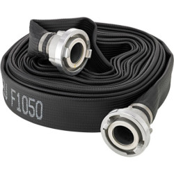Tuyau plat polyvalent caoutchouté. noir. B/75mm. STORZ Raccords 20m FORTIS