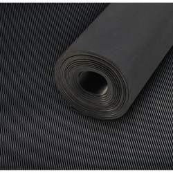 Tapis à stries fines SBR. noir. 3mm. 1000mm 5m FORTIS