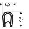 Protection d'arêtes flexible ronde. noir. 6.5x9.5 mm. Zone de serrage 1.0-2.0mm. 25m FORTIS (Par 25)