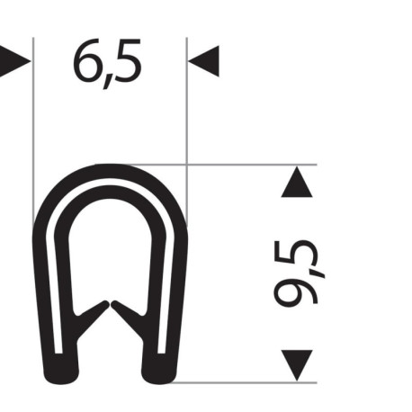 Protection d'arêtes flexible ronde. blanc-gris. 6.5x9.5mm. Zone de serrage 1.0-2.0mm. 10m FORTIS (Par 10)