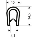 Protection d'arêtes flexible ronde. blanc gris. 10x14.5 mm. Zone de serrage 1.0-4.5mm. 10m FORTIS (Par 10)