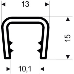 Protège-arête flexible conique. noir. 13x15 mm. Zone de serrage 6.0-8.0mm. 50m FORTIS (Par 50)