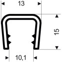 Protège-arête flexible conique. noir. 13x15 mm. Zone de serrage 6.0-8.0mm. 50m FORTIS (Par 50)