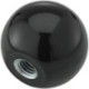 Bouton sphérique DIN319 Duroplast. Forme E. 25mm. M 6. contenu : 10 pièces FORTIS