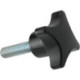 Poignée en croix DIN6335A Duroplast. Forme L. 32mm. M 6x30. Contenu : 5 pièces FORTIS