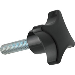 Poignée en croix DIN6335A Duroplast. Forme L. 32mm. M 6x30. Contenu : 5 pièces FORTIS