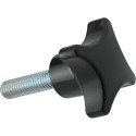 Poignée en croix DIN6335A Duroplast. Forme L. 50mm. M 10x40. Contenu : 3 pièces FORTIS