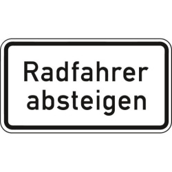Panneau ZZ.1012-32. 330x600mm Cycliste descendant film RAL RA1