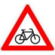 Panneau VKZ.138-10 Triangle 900mm Croisement cycliste (droite) Label RAL film RA1