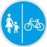 Panneau VKZ.241-31 Rond 600mm Piste cyclable et piétonne séparée Label RAL Feuille RA1