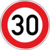 Panneau VKZ.274-30 Ronde 600mm 30 km/h Label de qualité RAL film RA1