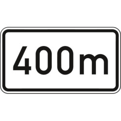 Panneau ZZ.1004. 330x600mm Texte : 400m Label de qualité RAL film RA1