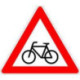 Panneau VKZ.138-20 Triangle 900mm Cyclistes croisés(gauche) Label de qualité RAL film RA2