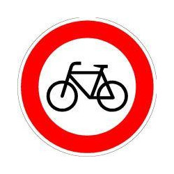 Panneau VKZ.254 Ronde 600mm Interdiction aux cyclistes Label RAL feuille RA2