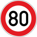 Panneau VKZ.274-80 Ronde 600mm 80 km/h Label de qualité RAL feuille RA2