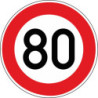 Panneau VKZ.274-80 Ronde 600mm 80 km/h Label de qualité RAL feuille RA2