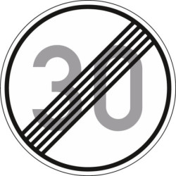 Panneau VKZ.278-30 Ronde 600mm fin 30 km/h Label de qualité RAL feuille RA2