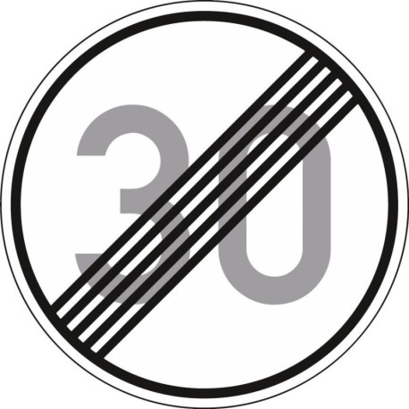 Panneau VKZ.278-30 Ronde 600mm fin 30 km/h Label de qualité RAL feuille RA2