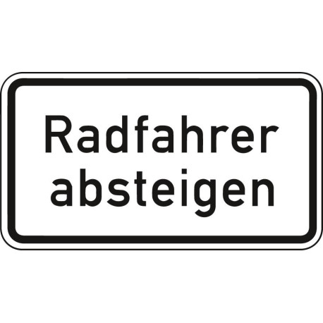 Panneau ZZ.1012-32. 330x600mm Descendre du cycliste Marque de qualité RAL film RA2