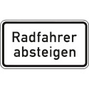 Panneau ZZ.1012-32. 330x600mm Descendre du cycliste Marque de qualité RAL film RA2