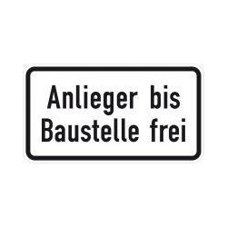 Panneau ZZ.1028-32. 330x600mm riverains jusqu'au chantier libre Label de qualité RAL film RA2