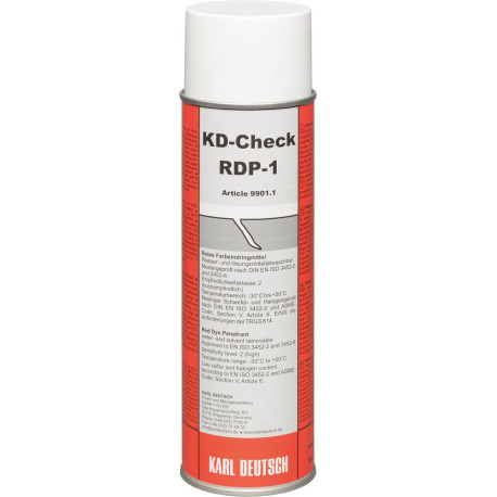 Spray pénétrant pour peinture 500ml rouge KD-Check RDP-1 (Par 12)