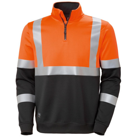 Sweat ZIP Warn. orange. Taille M.