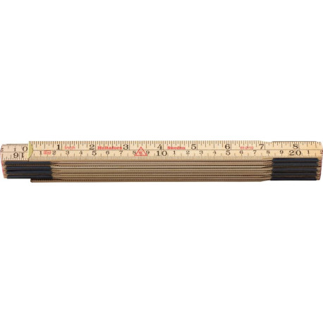 Mètre pliant bouleau 2mx17mm naturel gradué en pouces/mm Hultafors