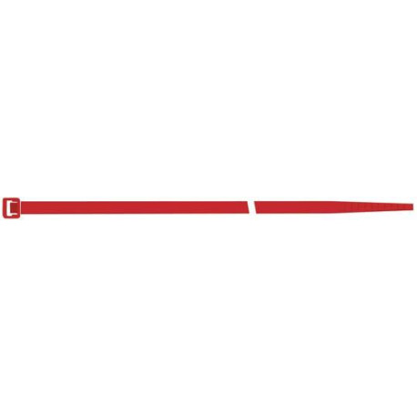 Collier de serrage en nylon rouge 100x2.5mm a100pcs SapiSelco
