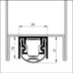 Joint de sol de porte automatique EMFerroS2 IP avec. Montage.argent.L1280 (Par 10)