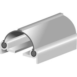 Profilé de porte va-et-vient DNP Panneau profilé 60mm.PVC noir. L.2.5mtr