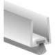Profilé de porte en verre GDP m. souple. Brosse PP alu argent. L2250. TS 12