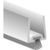Profilé de porte en verre GDP m. souple. Brosse PP alu argent. L2250. TS 12
