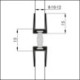 Profilé de porte en verre GDP m. souple. Brosse PP alu argent. L2250. TS 12
