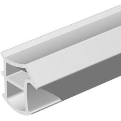 Joint de châssis en acier K2154z. à insérer W-PVC blanc. L 5mtr (Par 20)