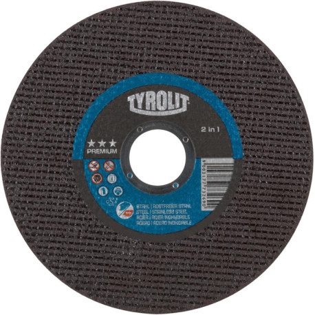 Disque à tronçonner 2in1 PREMIUM125 x 1.6 mm droit pour acier/VA Tyrolit