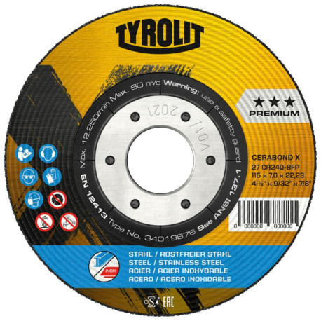 Disque à ébarber CERABOND X125x4mm CA24Q-BFK Tyrolit