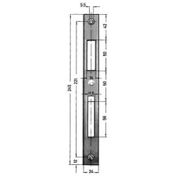 Plaque serrure fermeture Nr 0129-03-24/245X24X2 mm verz