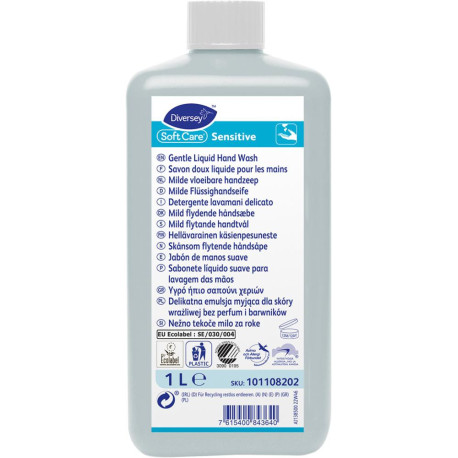 Lotion nettoyante douce pour les mains SoftCare Sensitive Flacon de 1 L (Par 10)